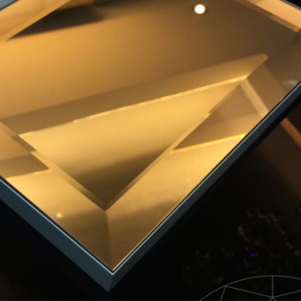 Elegant GEM Crystal Colour Glass Panel with a reflective finish, designed for modern interior aesthetics and durability.